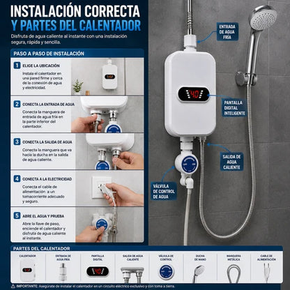 Calentador de agua eléctrico instantáneo de 3500W