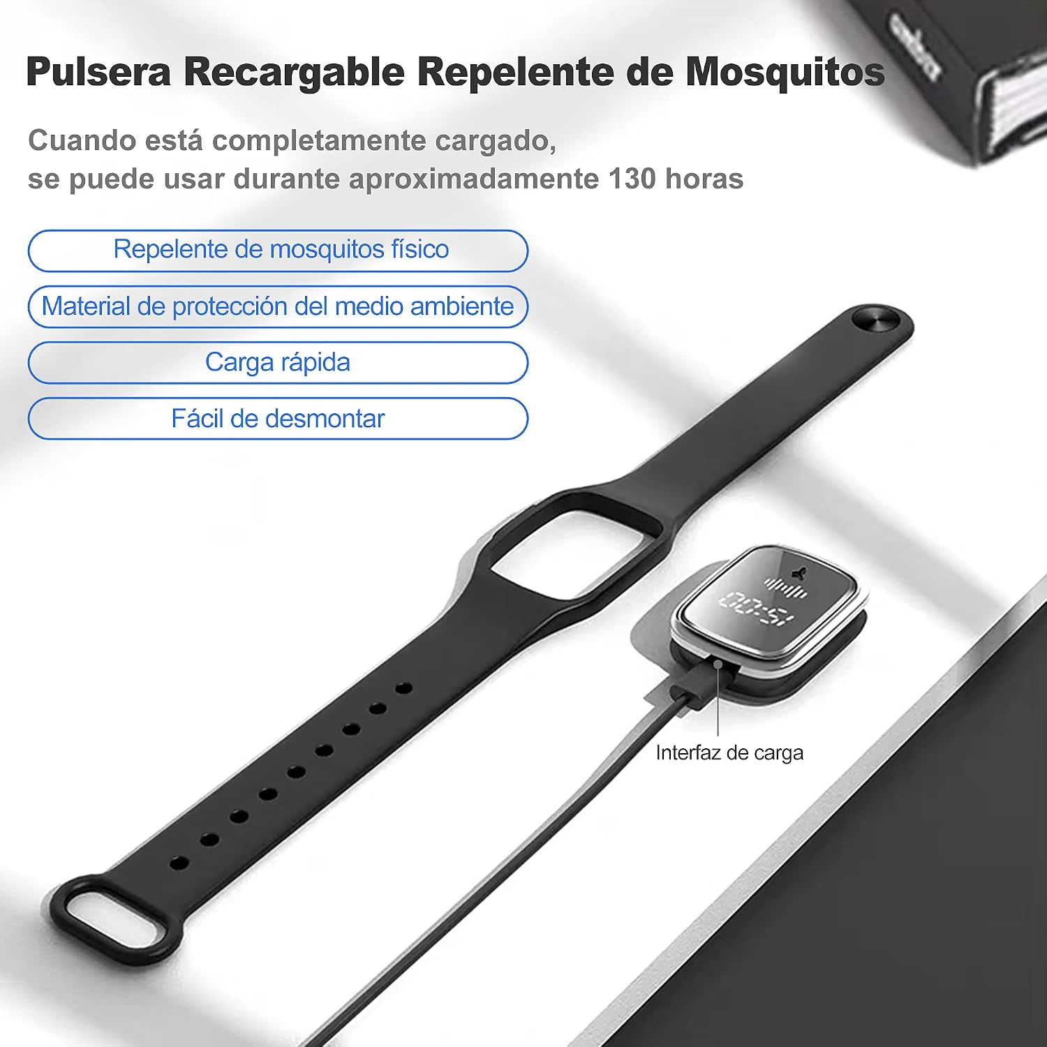 Pulseras repelente de mosquitos ultrasónico negro - additional image 9