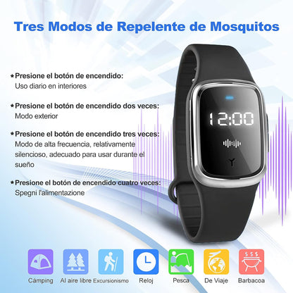 Pulseras repelente de mosquitos ultrasónico negro - additional image 7