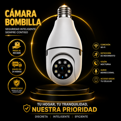 Cámara wifi con forma de bombilla
