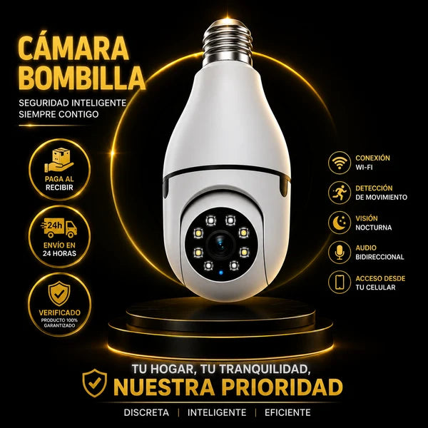 Cámara de seguridad inalámbrica adaptador bombilla