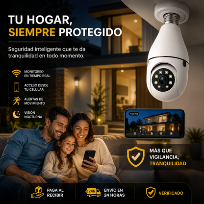 Cámara wifi con forma de bombilla
