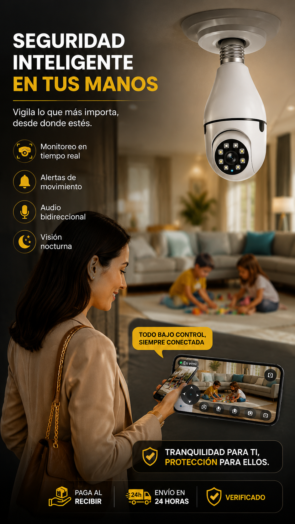 Cámara wifi con forma de bombilla