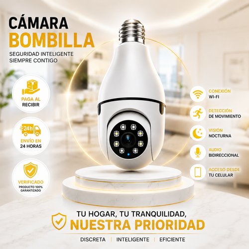 Cámara wifi con forma de bombilla